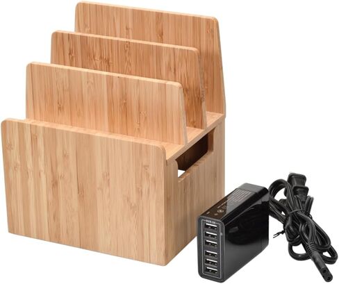 محطة شحن MobileVision Bamboo ومنظم الأجهزة المتعددة إصدار نحيف للهواتف الذكية والأجهزة اللوحية وأجهزة الكمبيوتر المحمولة in Saudi Arabia