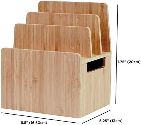 MobileVision Bamboo Charging Station & Multi Device Organizer Slim Version for Smartphones, Tablets, and Laptops in Kuwait