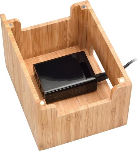 MobileVision Bamboo Charging Station & Multi Device Organizer Slim Version for Smartphones, Tablets, and Laptops in Kuwait