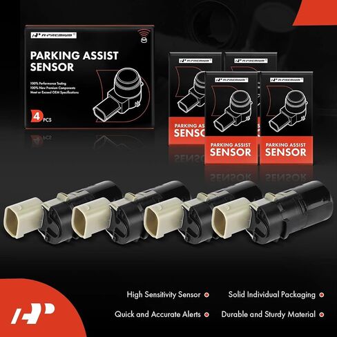 A-Premium 4-PC Front Reverse Backup Parking Assist Sensor Compatible with Select BMW Models - X5 2000-2006, 525i 2004-2007, 525xi 2006-2007, 530i 2004-2007, 530xi, 545i, 550i, X3, 745i, 745Li, M5 in Saudi Arabia