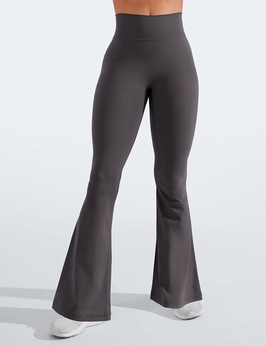 YEOREO سراويل ضيقة نسائية مضيئة قصيرة من Lynnie Bootcut لتمارين اليوغا بخصر عالٍ وجرس سفلي للتمرين رمادي داكن S in Saudi Arabia