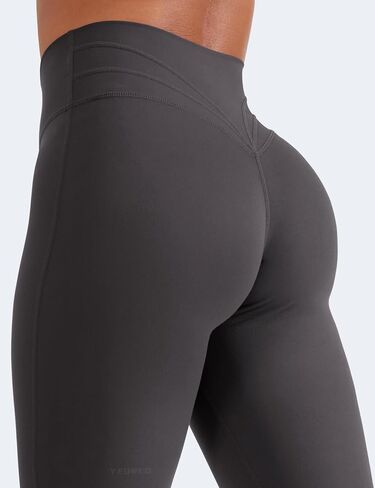 YEOREO سراويل ضيقة نسائية مضيئة قصيرة من Lynnie Bootcut لتمارين اليوغا بخصر عالٍ وجرس سفلي للتمرين رمادي داكن S in Saudi Arabia