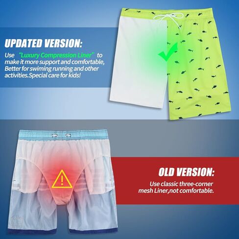 MILANKERR Mens Bathing Suits Mens Swim Trunks 7 inch Inseam surf Trunks Men with Compression Liner Size 32 34 Sharp Green Fish Size Medium in Saudi Arabia