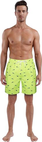 MILANKERR Mens Bathing Suits Mens Swim Trunks 7 inch Inseam surf Trunks Men with Compression Liner Size 32 34 Sharp Green Fish Size Medium in Saudi Arabia
