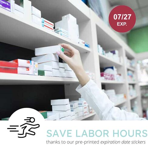 The Organized Pharmacy Expiration Dates Stickers System - See. Pull. Done. 5 Year Supply - 480 Color Coded Pharmacy Inventory, Chemistry & Food Expiration Date Management Labels Stickers (2025-2029) in Saudi Arabia