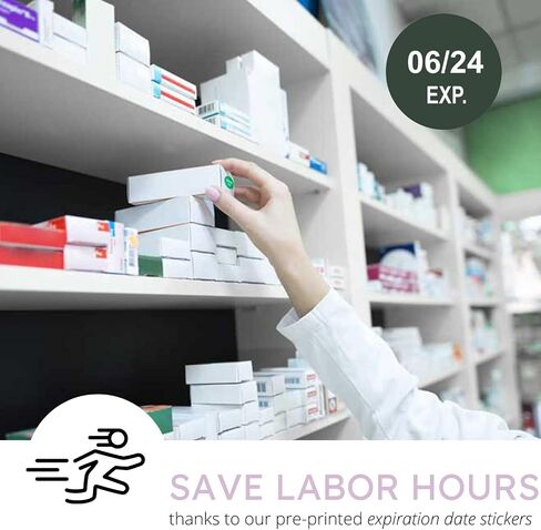 The Organized Pharmacy Expiration Dates Stickers System - See. Pull. Done. 5 Year Supply - 480 Color Coded Pharmacy Inventory, Chemistry & Food Expiration Date Management Labels Stickers (2025-2029) in Saudi Arabia