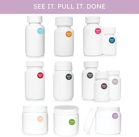 The Organized Pharmacy Expiration Dates Stickers System - See. Pull. Done. 5 Year Supply - 480 Color Coded Pharmacy Inventory, Chemistry & Food Expiration Date Management Labels Stickers (2025-2029) in Saudi Arabia
