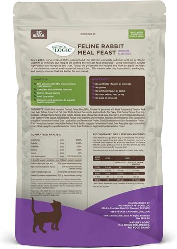 Nature's Logic Feline Rabbit Meal Feast, 3.3lb in Saudi Arabia
