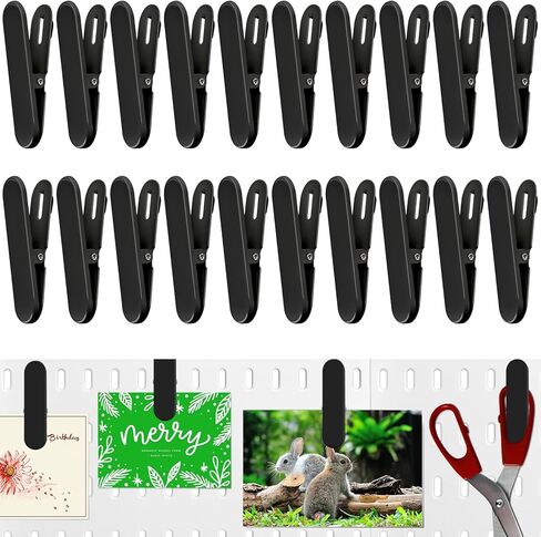 20 قطعة من مشابك إكسسوارات بيجبورد، خطافات بيجبورد معدنية لأدوات التعليق، منظم حائط مرفق بيجبورد لصور البطاقات البريدية، أعمال المطبخ والحمام وغرفة المعيشة (أبيض) in Kuwait