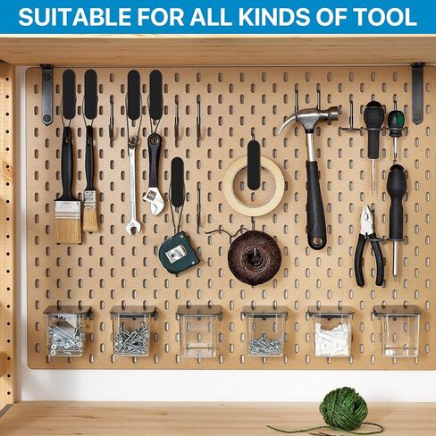 20 قطعة من مشابك إكسسوارات بيجبورد، خطافات بيجبورد معدنية لأدوات التعليق، منظم حائط مرفق بيجبورد لصور البطاقات البريدية، أعمال المطبخ والحمام وغرفة المعيشة (أبيض) in Kuwait