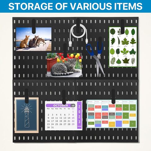 20 قطعة من مشابك إكسسوارات بيجبورد، خطافات بيجبورد معدنية لأدوات التعليق، منظم حائط مرفق بيجبورد لصور البطاقات البريدية، أعمال المطبخ والحمام وغرفة المعيشة (أبيض) in Kuwait