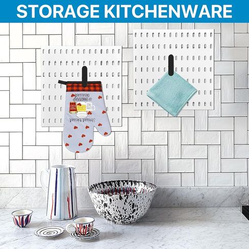 20 قطعة من مشابك إكسسوارات بيجبورد، خطافات بيجبورد معدنية لأدوات التعليق، منظم حائط مرفق بيجبورد لصور البطاقات البريدية، أعمال المطبخ والحمام وغرفة المعيشة (أبيض) in Kuwait