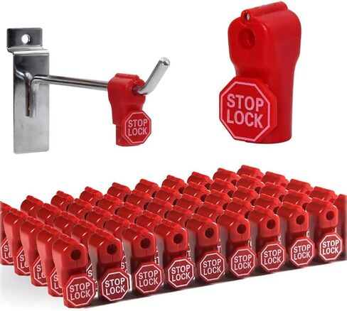 Peg Hook Stop Lock 6mm Plastic Red Security Lock ,Retail Shop Anti-Theft Display (50 Pcs) in Saudi Arabia