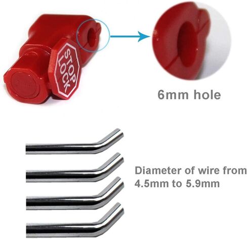 Peg Hook Stop Lock 6mm Plastic Red Security Lock ,Retail Shop Anti-Theft Display (50 Pcs) in Saudi Arabia