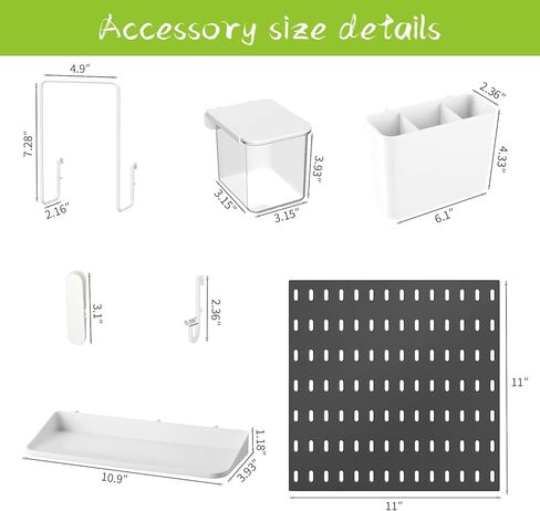 أرفف Pegboard العائمة مع وحدات تعليق للتنظيم الإبداعي DIY، تركيب بدون أظافر، 4 Pegboard و14 ملحقًا (22 بوصة × 22 بوصة، موديل أسود 2) in Kuwait