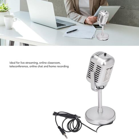 ميكروفون سلكي 3.5 مم من EBTOOLS، ميكروفون صوتي متعدد الاتجاهات، ميكروفونات غناء كاريوكي للألعاب، مفتاح تشغيل وإيقاف، لأجهزة الكمبيوتر المكتبية والكمبيوتر المحمول، فضي in Kuwait