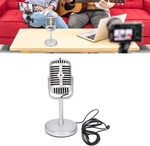 ميكروفون سلكي 3.5 مم من EBTOOLS، ميكروفون صوتي متعدد الاتجاهات، ميكروفونات غناء كاريوكي للألعاب، مفتاح تشغيل وإيقاف، لأجهزة الكمبيوتر المكتبية والكمبيوتر المحمول، فضي in Kuwait
