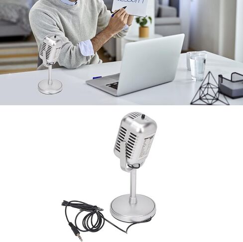 ميكروفون سلكي 3.5 مم من EBTOOLS، ميكروفون صوتي متعدد الاتجاهات، ميكروفونات غناء كاريوكي للألعاب، مفتاح تشغيل وإيقاف، لأجهزة الكمبيوتر المكتبية والكمبيوتر المحمول، فضي in Kuwait