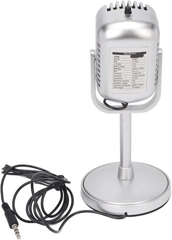 ميكروفون سلكي 3.5 مم من EBTOOLS، ميكروفون صوتي متعدد الاتجاهات، ميكروفونات غناء كاريوكي للألعاب، مفتاح تشغيل وإيقاف، لأجهزة الكمبيوتر المكتبية والكمبيوتر المحمول، فضي in Kuwait