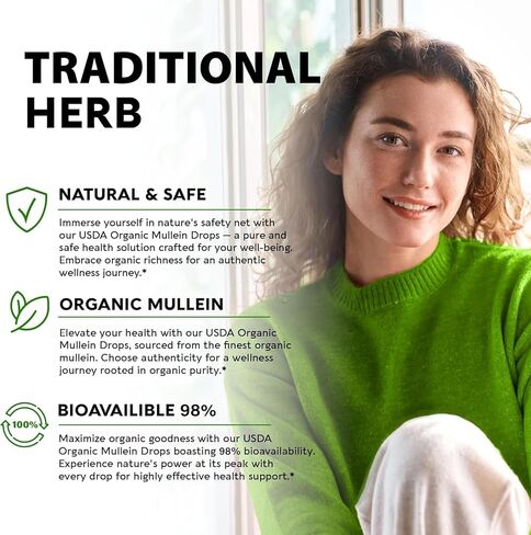 2 Pack Mullein Leaf Extract - Support Lung Cleanse,Tincture Drops | Non-GMO, Vegetarian - Support Lung Cleanse & Respiratory Function for Healthy Breathing in Saudi Arabia