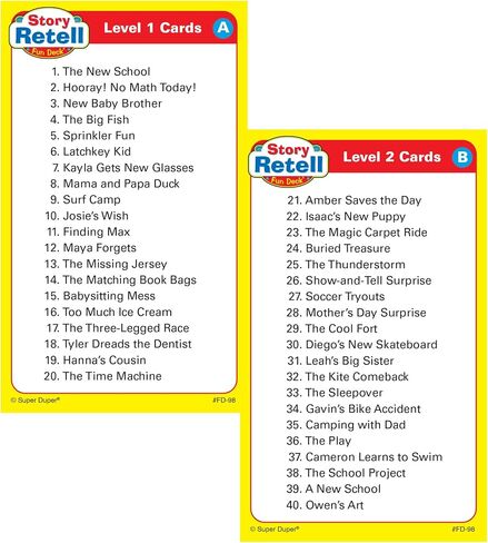 Super Duper Publications | Story Retell Comprehension Fun Deck | Auditory Memory and Listening Skills Flash Cards | Educational Learning Materials for Children in Saudi Arabia