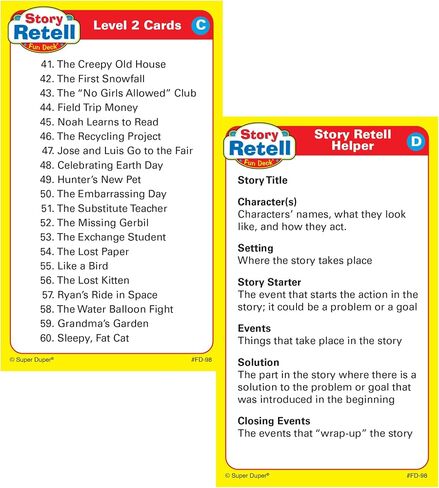 Super Duper Publications | Story Retell Comprehension Fun Deck | Auditory Memory and Listening Skills Flash Cards | Educational Learning Materials for Children in Saudi Arabia