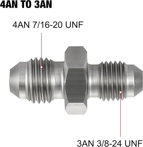 EVIL ENERGY 4AN Male to AN3 Male Stainless Steel Brake Coupler Union Straight Adapter Fitting in Saudi Arabia