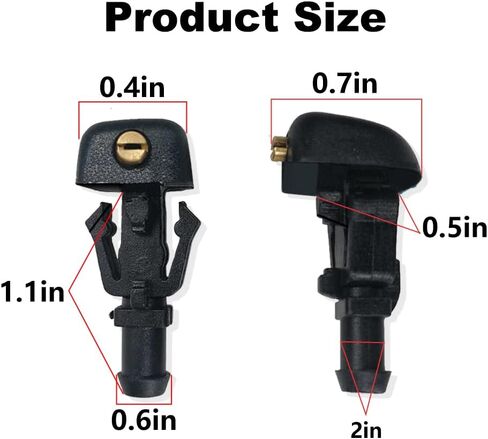 طقم فوهات غسيل الزجاج الأمامي 5 قطع، بديل لسيارة Ford F150 2004-2013، يستبدل OE: 3W7Z17603AA (2 قطعة فوهات غسيل، 2 متر خرطوم سائل، 2 قطعة موصلات) in Kuwait