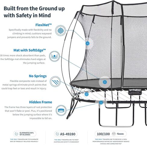 ترامبولين قفز مربع من سبرينج فري، أسود in Kuwait