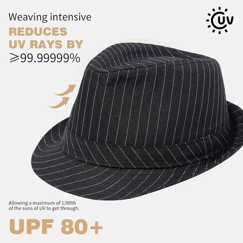 Fedora Pinstripe Hats for Men Women Unisex Classic Black Gentleman's Hats in Saudi Arabia