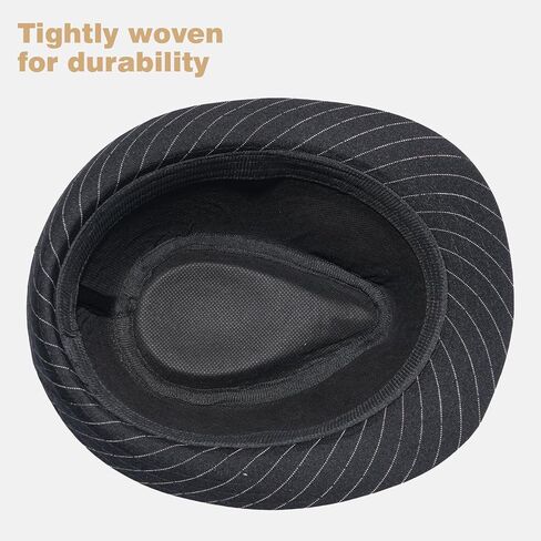 Fedora Pinstripe Hats for Men Women Unisex Classic Black Gentleman's Hats in Saudi Arabia