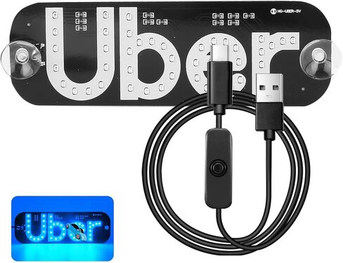 Taxi Car Led Light Signs For Car Windshield Ultra Bright Light Signs Gift For Rideshare Driver Accessories - Enhance Visibility And Boost Your Business!(Blue Light-UB) in Saudi Arabia