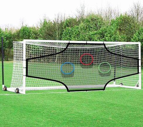 Soccer Goal Target Nets 24ft/12ft with 7 Scoring Zones, Soccer Goal Target Training Aide with Colorful Targets, Hard-Wearing Martial for Longer Lasting in Kuwait