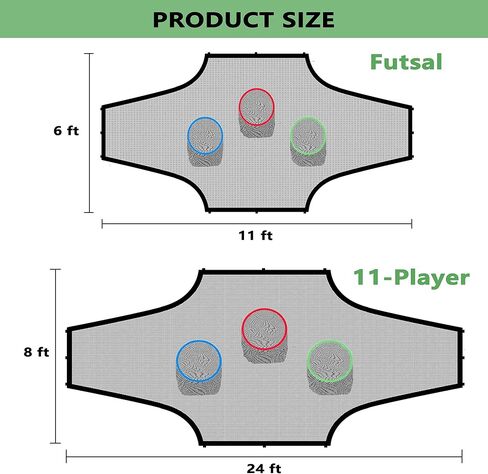 Soccer Goal Target Nets 24ft/12ft with 7 Scoring Zones, Soccer Goal Target Training Aide with Colorful Targets, Hard-Wearing Martial for Longer Lasting in Kuwait