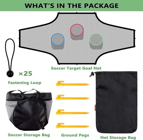 Soccer Goal Target Nets 24ft/12ft with 7 Scoring Zones, Soccer Goal Target Training Aide with Colorful Targets, Hard-Wearing Martial for Longer Lasting in Kuwait