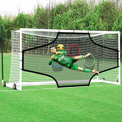 Soccer Goal Target Nets 24ft/12ft with 7 Scoring Zones, Soccer Goal Target Training Aide with Colorful Targets, Hard-Wearing Martial for Longer Lasting in Kuwait