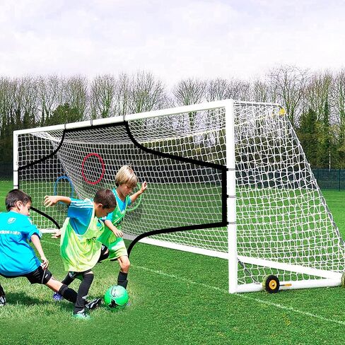 Soccer Goal Target Nets 24ft/12ft with 7 Scoring Zones, Soccer Goal Target Training Aide with Colorful Targets, Hard-Wearing Martial for Longer Lasting in Kuwait