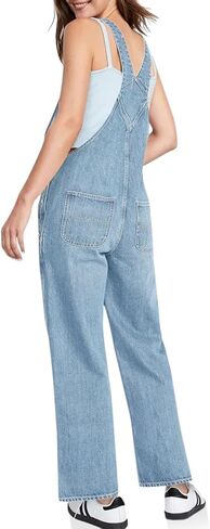 PLNOTME Womens Denim Overalls Ripped Wide Leg Baggy Adjustable Strap Casual Jeans Overall Jumpsuits in Saudi Arabia