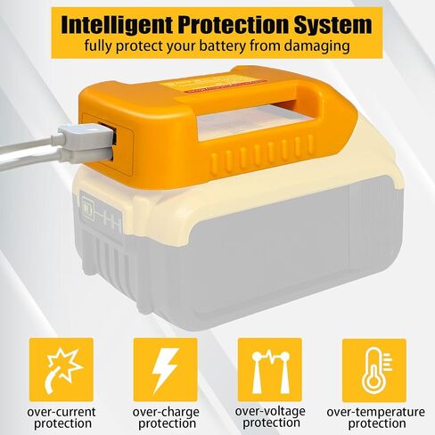 شواحن بطاريات أداة الطاقة USB لبطارية ليثيوم أيون ديوالت 20 فولت، محول شاحن USB مع منافذ شحن سريع USB-A وUSB-C 2.1A in Saudi Arabia