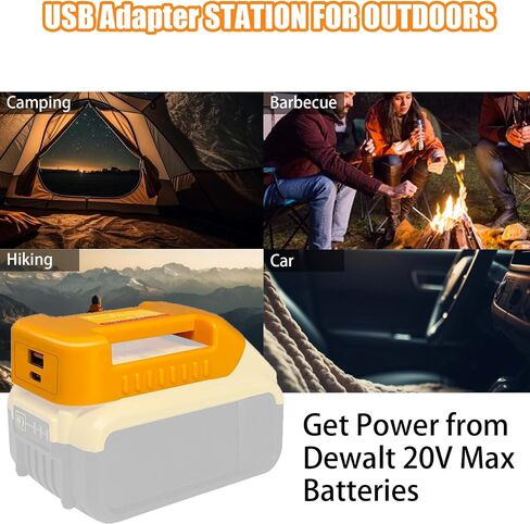 شواحن بطاريات أداة الطاقة USB لبطارية ليثيوم أيون ديوالت 20 فولت، محول شاحن USB مع منافذ شحن سريع USB-A وUSB-C 2.1A in Saudi Arabia