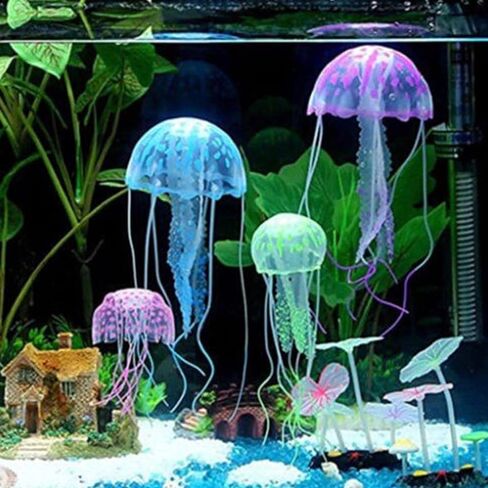 Purple Artificial Simulation Glowing Jellyfish Suitable for Fish Tank, Aquarium Decoration Popular Ornaments, Aquarium Décor Thematic Ornaments in Saudi Arabia