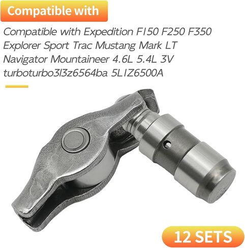 Rocker Arms & Valve Lifters (12 Pair), Replacement for Expedition F150 F250 F350 Explorer Sport Trac Mustang Mark LT Navigator Mountaineer, 4.6L 5.4L 3V Engine, Replaces 3L3Z6564BA 5L1Z6500A in Saudi Arabia