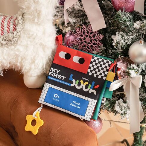 كتاب ناعم فاخر للأطفال من بابابليك مع عضاضة، كتاب مجعد باللونين الأبيض والأسود عالي التباين للتعليم المبكر، ألعاب وقت البطن للأطفال من عمر 0 ​​إلى 12 شهرًا مع مرآة آمنة للأطفال وصفحات مجعدة وأصوات صرير in Kuwait