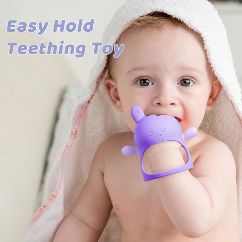 NCVI Baby Teething Toys, Teething Toys for Babies 0-6 Months, Never Drop Silicone Mitten Teether for Sucking and Chewing, Wrist Hand Chew Toys for 3M+ Infants, Teething Pain Relief, BPA Free(Blue) in Saudi Arabia