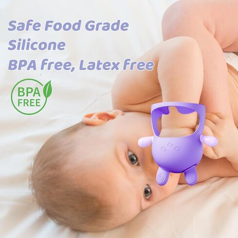 NCVI Baby Teething Toys, Teething Toys for Babies 0-6 Months, Never Drop Silicone Mitten Teether for Sucking and Chewing, Wrist Hand Chew Toys for 3M+ Infants, Teething Pain Relief, BPA Free(Blue) in Saudi Arabia