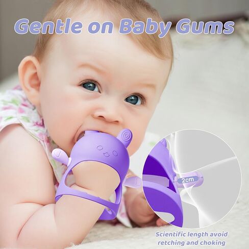 NCVI Baby Teething Toys, Teething Toys for Babies 0-6 Months, Never Drop Silicone Mitten Teether for Sucking and Chewing, Wrist Hand Chew Toys for 3M+ Infants, Teething Pain Relief, BPA Free(Blue) in Saudi Arabia