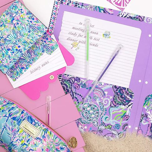 Lilly Pulitzer Study Notecard Set with 100 Lined Index Cards, 4 Tab Dividers with Label Stickers, and Storage Box, Cabana Cocktail in Saudi Arabia