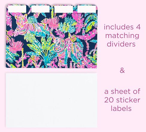 Lilly Pulitzer Study Notecard Set with 100 Lined Index Cards, 4 Tab Dividers with Label Stickers, and Storage Box, Cabana Cocktail in Saudi Arabia