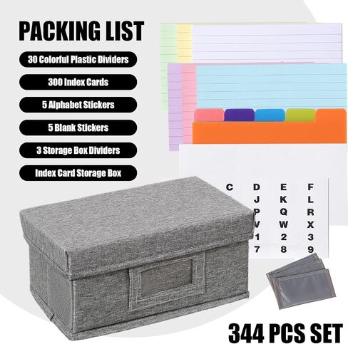 Qozary Index Card Holder 4x6 - Index Card Box With Dividers, Index Card Organizer Case, Foldable Flash Card Holder, 1000+ Card Capacity Box With Lid in Saudi Arabia