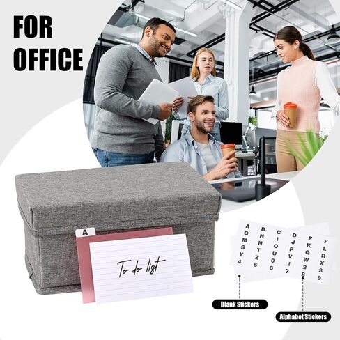 Qozary Index Card Holder 4x6 - Index Card Box With Dividers, Index Card Organizer Case, Foldable Flash Card Holder, 1000+ Card Capacity Box With Lid in Saudi Arabia